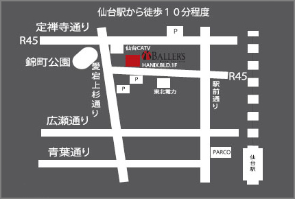 仙台店へのアクセスマップ